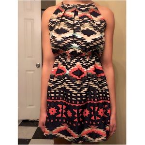 Sleeveless Halter Tribal Print Dress✨🌸